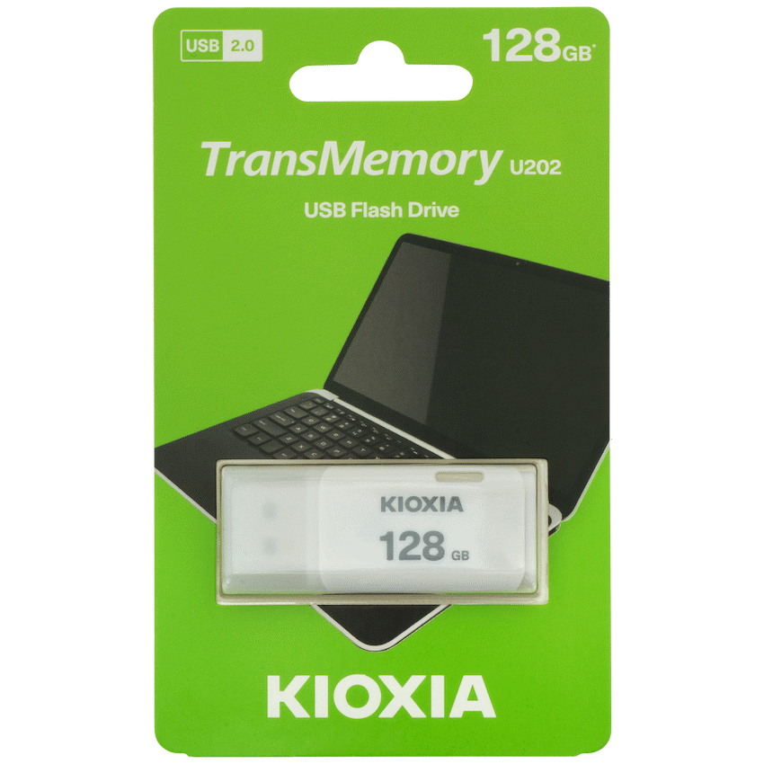 Kioxia TransMemory U202 128GB USB 2.0 Type-A Flash Drive (White) | LU202W128GG4