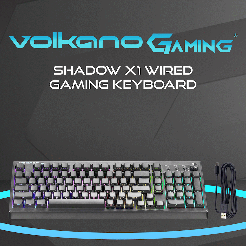 Volkano Gaming Shadow X1 Wired Gaming Keyboard with RGB lighting | VG-207-BK