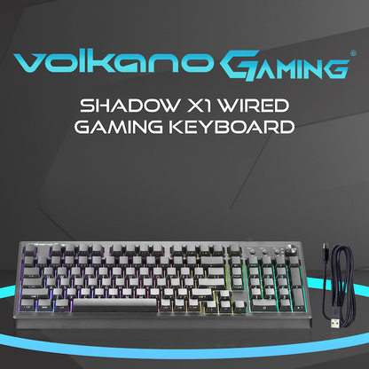 Volkano Gaming Shadow X1 Wired Gaming Keyboard with RGB lighting | VG-207-BK