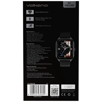 Volkano Life Series Smart Watches - Black | VK-5082-BK[V1]