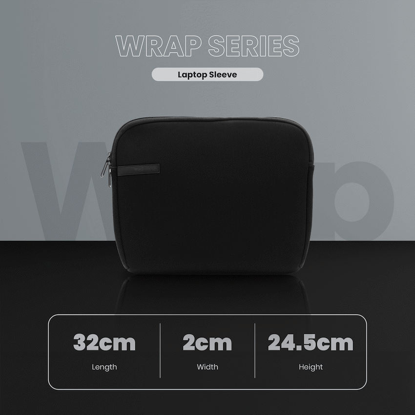 Volkano Wrap series 13.3" Laptop sleeve Black | VK-7022-BK13.3