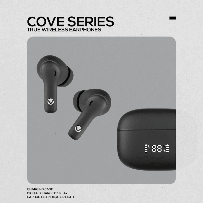 Volkano Cove Series True Wireless Earphone with Charging Case | VK-1163-BK