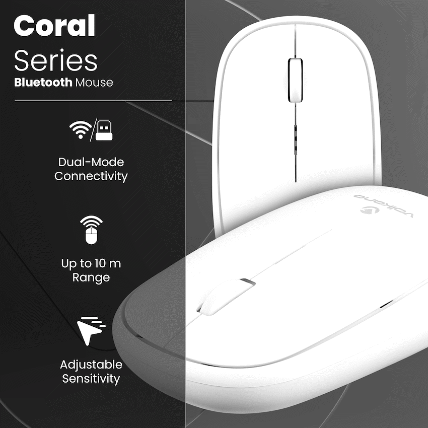 Volkano Coral series Bluetooth Wireless Mouse - White | VK-20304-WT