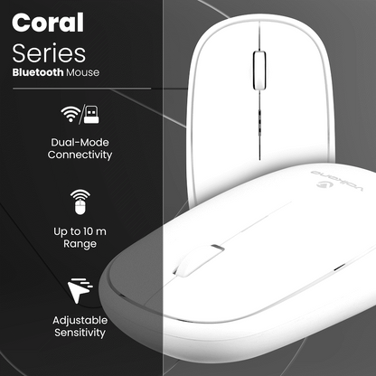 Volkano Coral series Bluetooth Wireless Mouse - White | VK-20304-WT