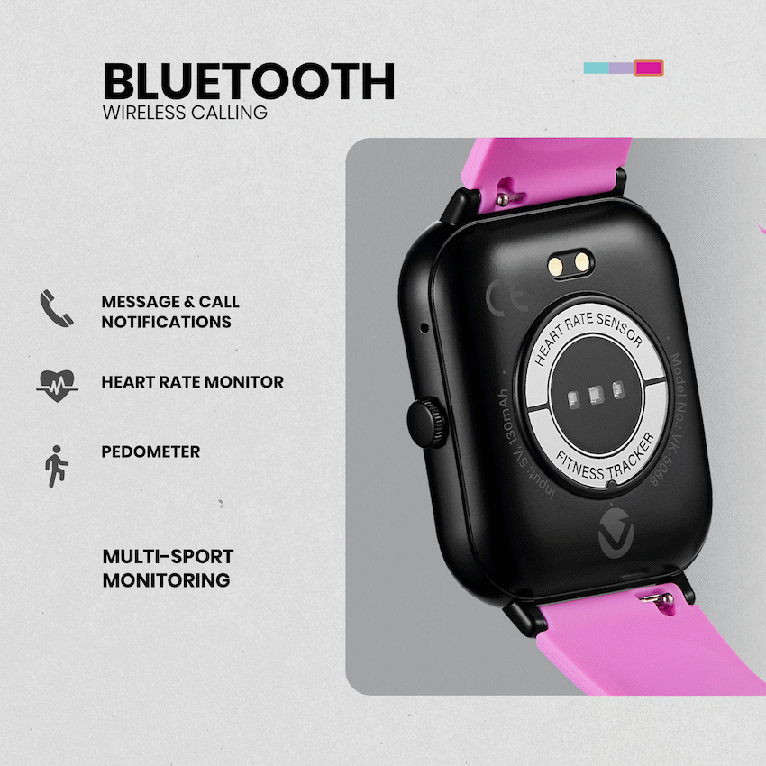 Volkano Chroma Series Smartwatch with Flamingo Pink Strap | VK-5088-FP