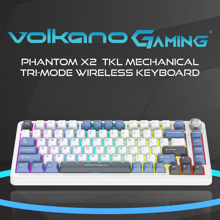 Volkano Gaming Phantom X2  TKL Mechanical Tri-Mode Wireless Keyboard | VG-209-BK