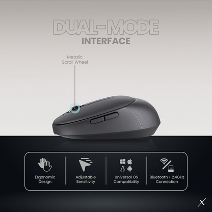 VolkanoX Crater Bluetooth Wireless Mouse - Graphite | VKX-202-GT