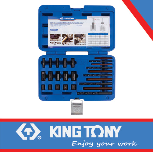 KING TONY SCREW EXTRACTOR & DRILL SET 25PC | 11225SQ
