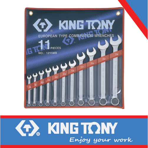 KING TONY SPANNERS COMBINATION SET IMPERIAL 1/4" 15/16" 11PC | 1211SR