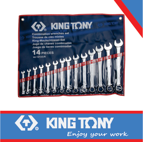 KING TONY SPANNER COMBINATION SET IMPERIAL 5/16" 1.1/4" 14PC | 1214SR