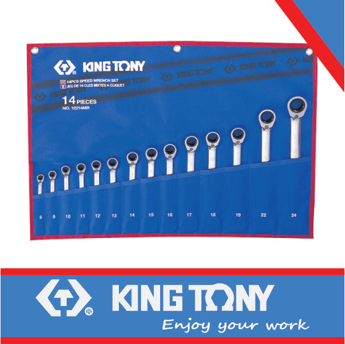 KING TONY RATCHET WRENCH SET 8 24mm 14 PC | 12214MR