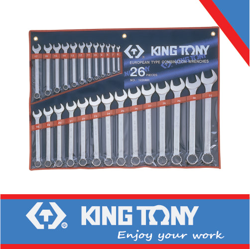 KING TONY SPANNERS COMBINATION SET 6 32mm 26PC | 1226MR
