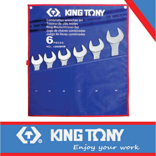 KING TONY COMBINATION WRENCH SET METRIC (TETORON POUCH)   6PCS | 1296MRN