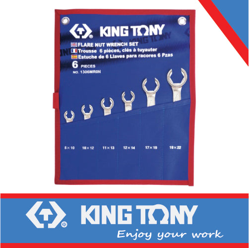 KING TONY SPANNER FLARE NUT SET 6PC 8 22MM | 1306MRN
