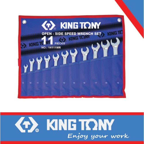 KING TONY SPANNER SET 11PC COMBINATION SPEED ON THE OPEN  8 19MM | 14111MR