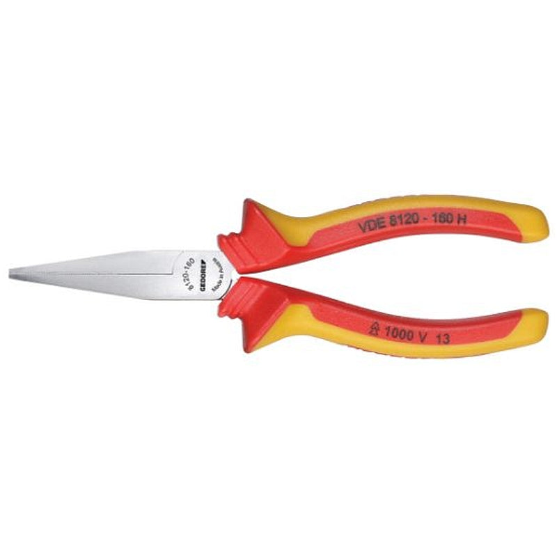 Gedore VDE Flat Nose Pliers, 160mm (VDE 8120-160 H) | 1552090