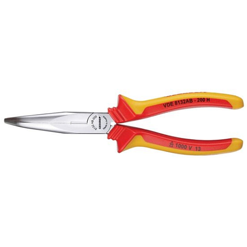 Gedore VDE Bent Nose Telephone Pliers, 200mm (VDE 8132 AB-200 H) | 1552147