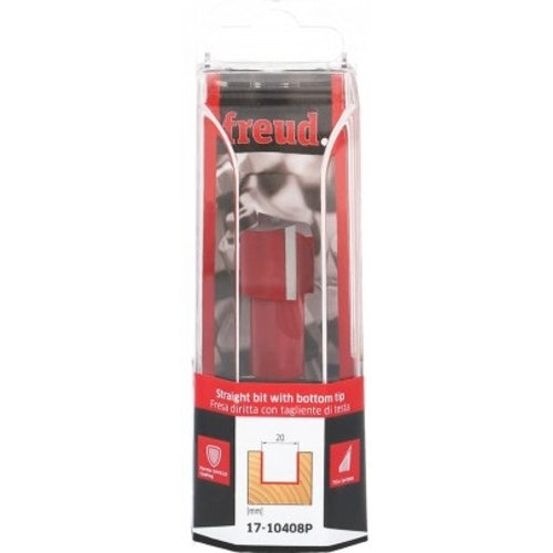 Freud Straight Router Bit, D-20.0mm x h-18.0mm x H-70.0mm x Z-2+1 x A-8mm | 17-10408P