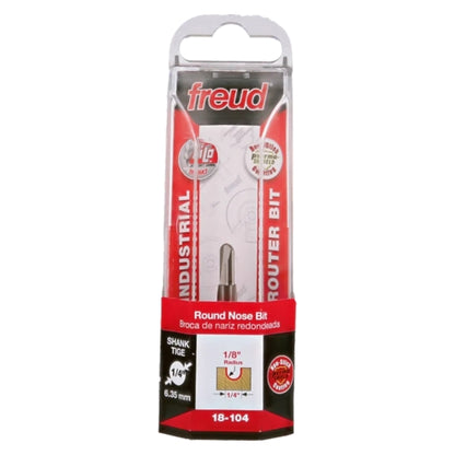 Freud Round Nose Router Bit, D-6.35mm x h-12.7mm H-50.5mm x R-3.18mm A-1/4" | 18-10425P
