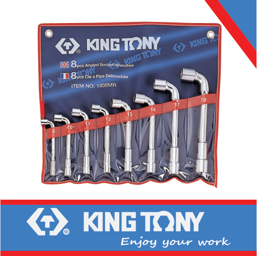 KING TONY SOCKET ANGLE WRENCH SET 8 19mm | 1808MR