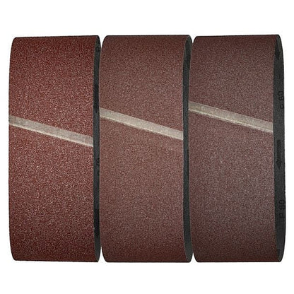 Wolfcraft 9 Piece Assorted Fabric Sanding Belts, 75 x 533mm | 1916100