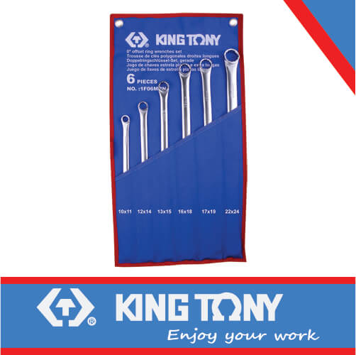 KING TONY SPANNER SET 6PC 0° OFF SET 10 24MM EXTRA LONG | 1F06MRN