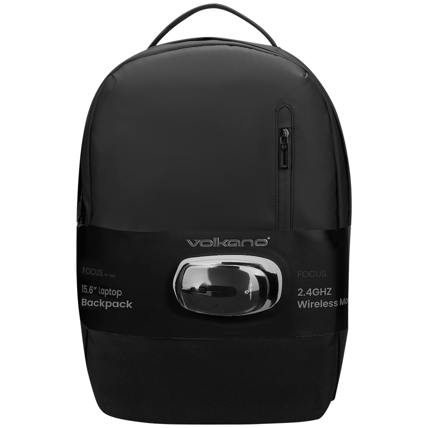 Volkano Focus Series 15.6" Laptop Backpack and Wireless Mouse | VK-9193-BK