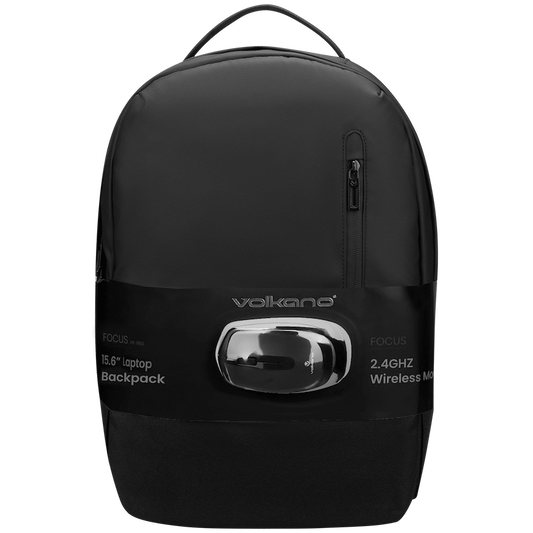Volkano Focus Series 15.6" Laptop Backpack and Wireless Mouse | VK-9193-BK