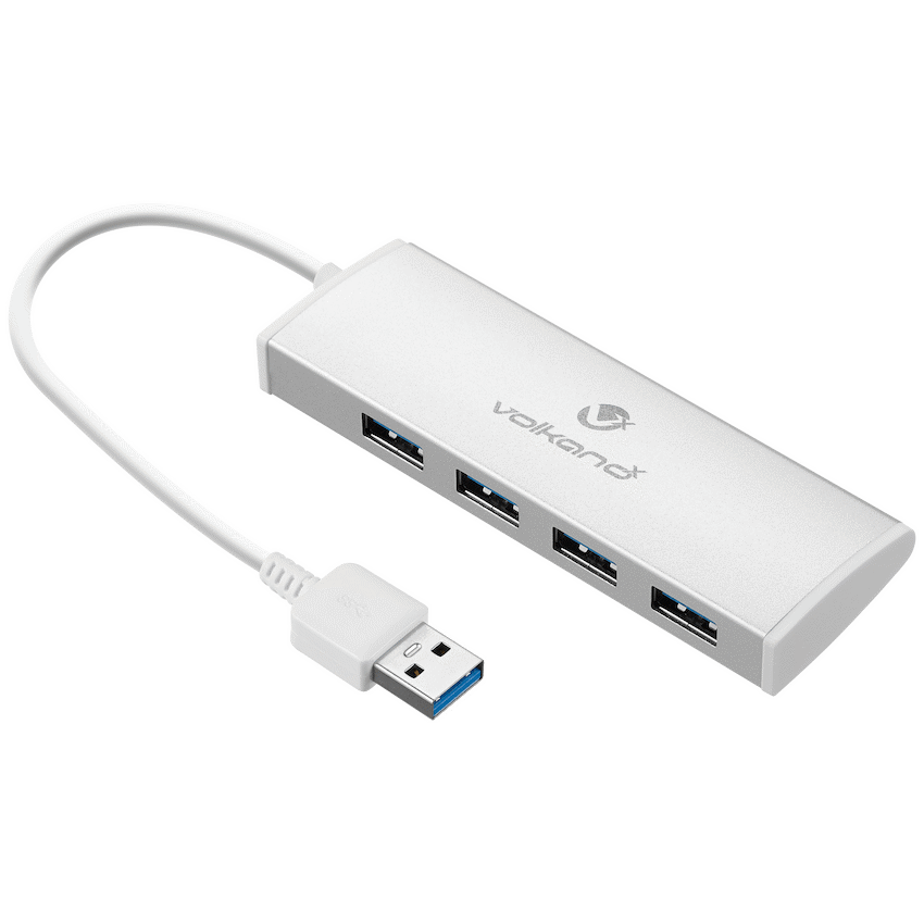 VolkanoX Media Series 4-Port USB Hub with Power Cable | VK-20208-SL