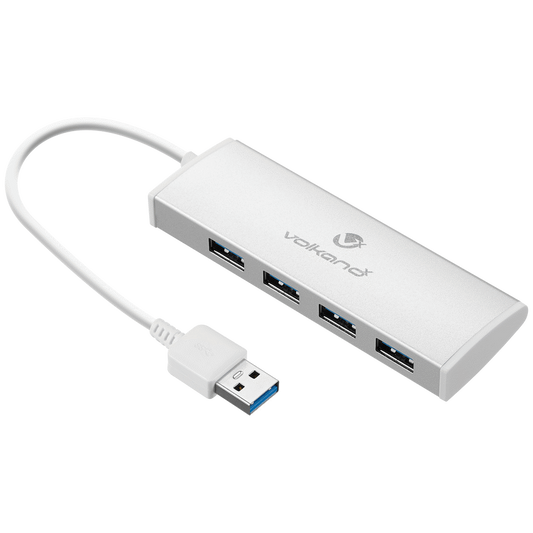 VolkanoX Media Series 4-Port USB Hub with Power Cable | VK-20208-SL