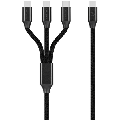 Volkano Weave Series 100w 3-in-1 Charge Cable (3 x Type C) - Black | VK-20238-BK