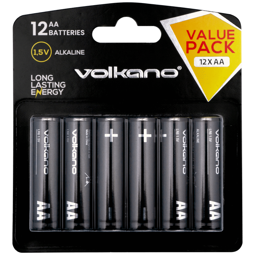 Volkano Extra AA Batteries Value Pack of 12 | VK-8108-BK