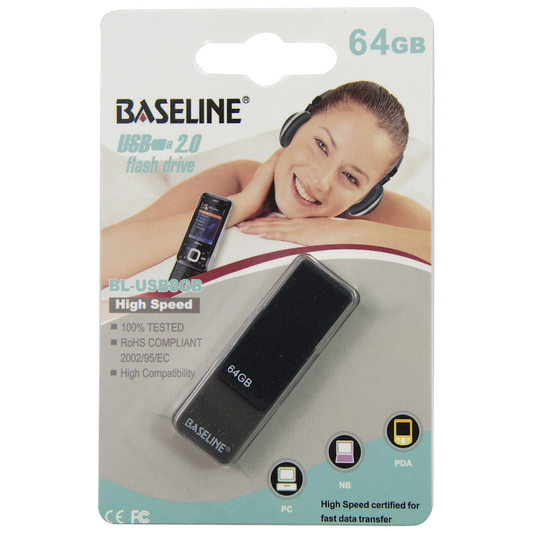 Baseline 64GB USB 2.0 Type-A Flash Drive | BL-USB64GB