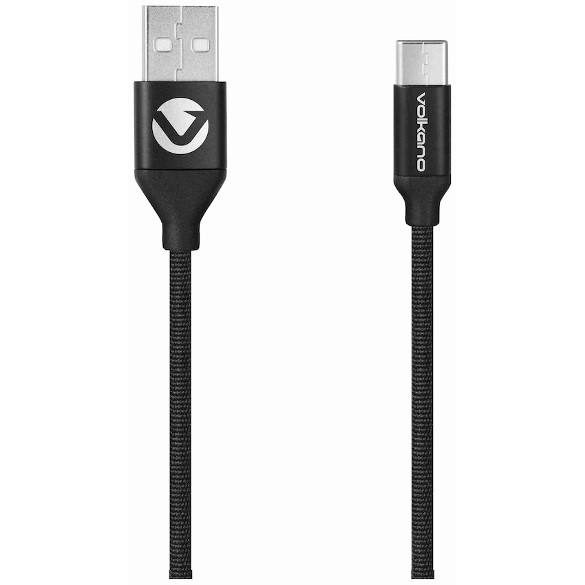 Volkano Weave Series Fabric Braided Micro-USB Cable 3m - Black | VK-20146-BK