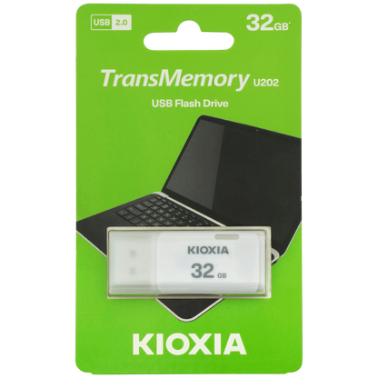 Kioxia TransMemory U202 32GB USB 2.0 Type-A Flash Drive (White) | LU202W032GG4