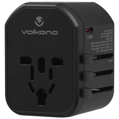 Volkano Worldwide Series Travel Adapter PD 25w + QC | VK-8018-BK[V2]