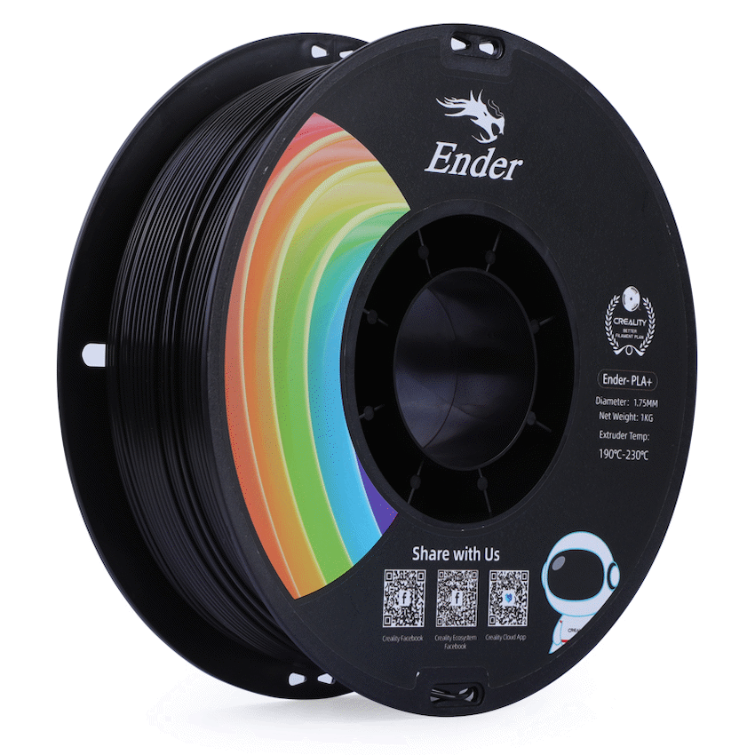 Creality 1.75mm Ender-PLA+ Filament - Black 1Kg | 3301010306
