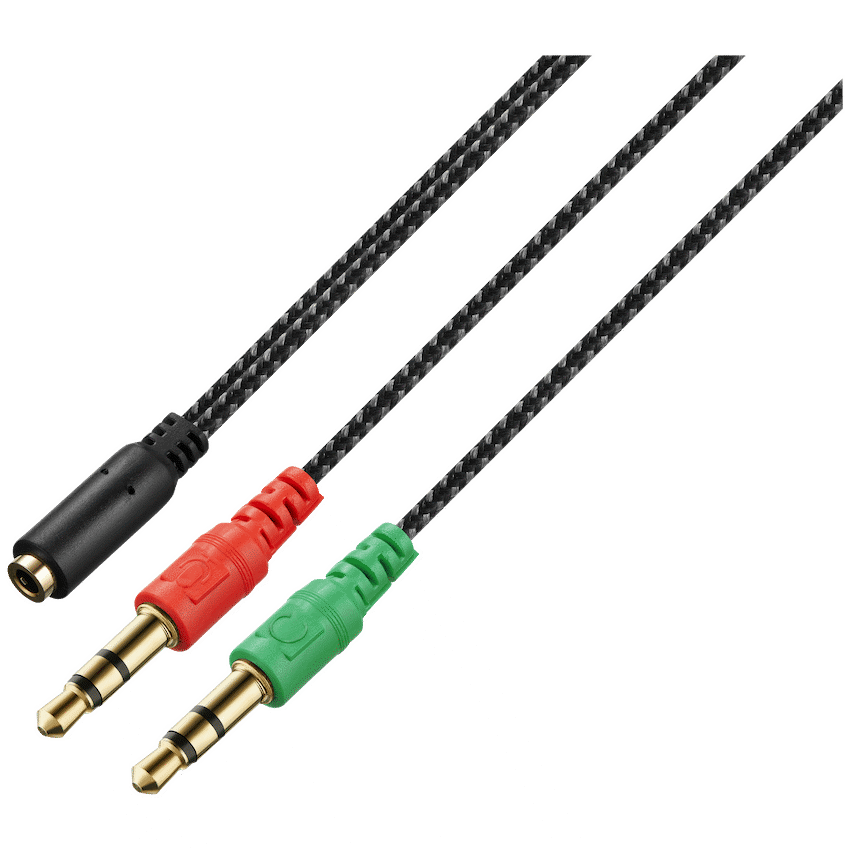 Volkano Unity Series AUX Splitter 4-Pole Socket to 2 AUX | VK-20220-BK