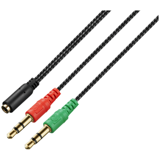 Volkano Unity Series AUX Splitter 4-Pole Socket to 2 AUX | VK-20220-BK