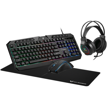 VX Gaming Heracles Series 4-in-1 Combo KB, Mouse, Mousepad, Headset | VX-147-BK[V3]