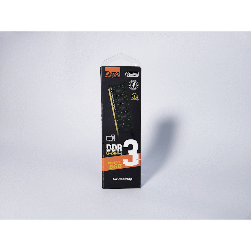 Dato 8GB DDR3 1600MHz PC3-12800 UDIMM Desktop Memory Module | DATO-DDR3-8GB-D1600