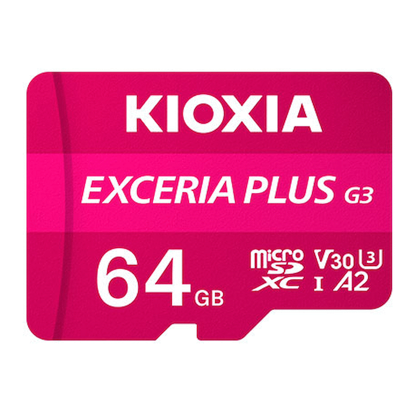 Kioxia Exceria Plus G3 64GB MicroSDXC Class 10 UHS-I U3 V30 A2 Memory Card | LMPL3M064GG2