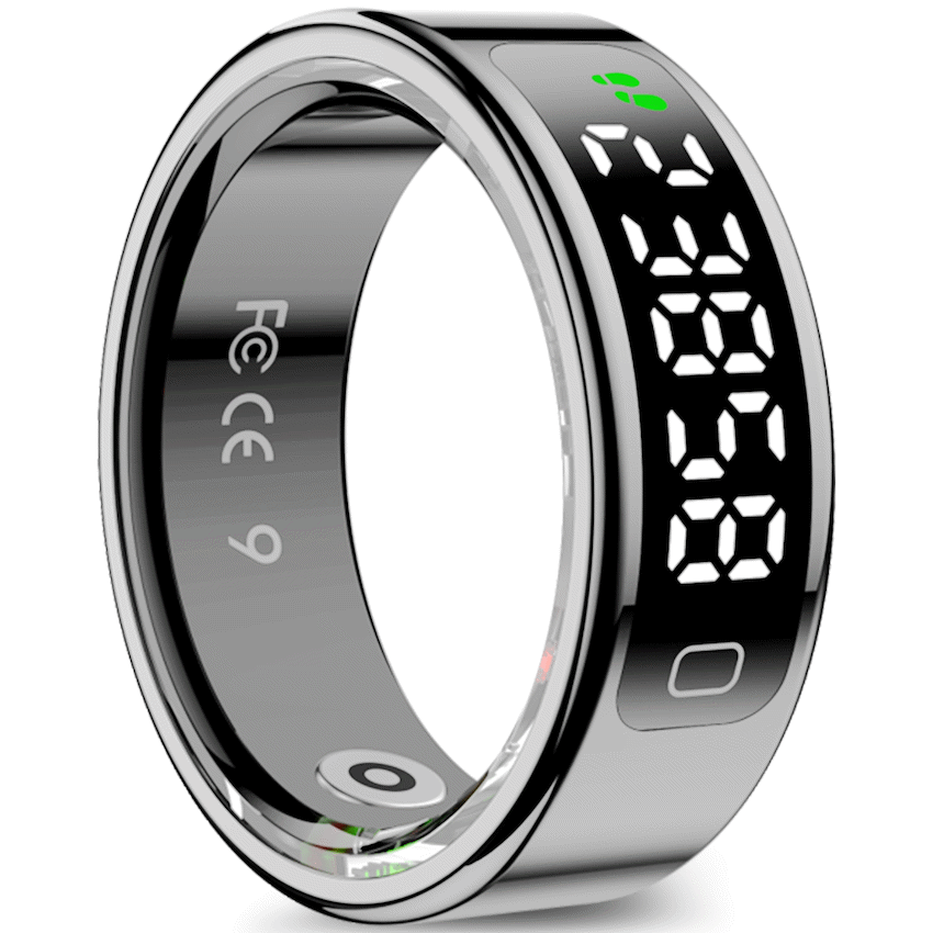 Volkano Ring Series Ring Pro Smart Ring with Charging Case - 19mm | VK-5099-L-BK