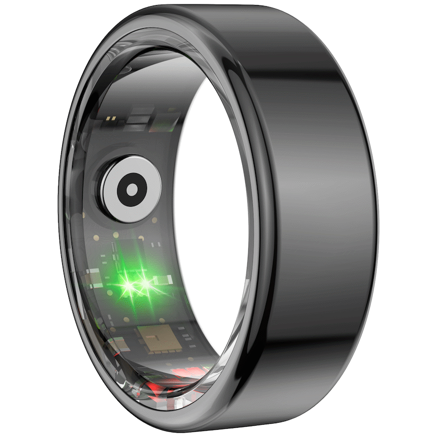 Volkano Ring Series Smart Ring with Charge Case - Black 20.8mm | VK-5098-PL-BK