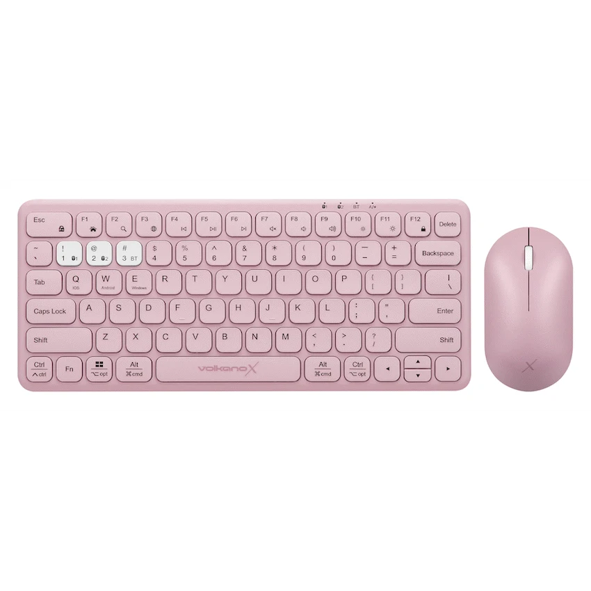 VolkanoX Blaze Bluetooth Wireless Keyboard and Mouse Combo - Rose | VKX-210-RS