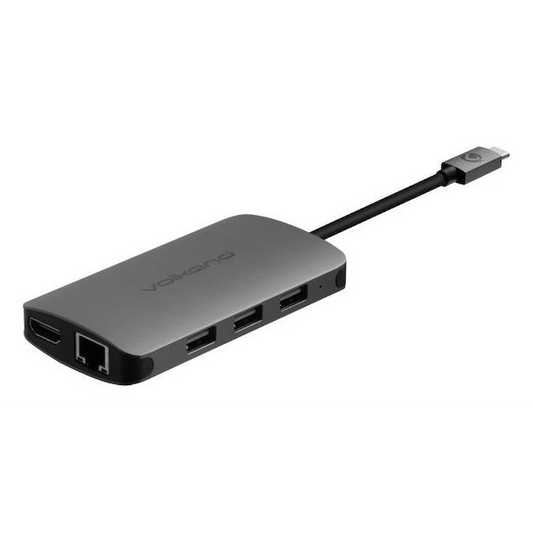 VolkanoX Core Multi Series USB Type-C - HDMI + 3x USB 3.0 + LAN + Card Reader + Audio + PD | VK-20075-CH