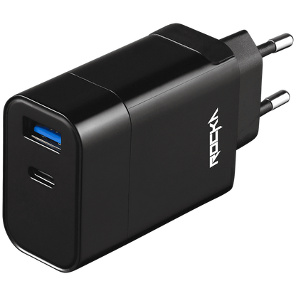 Rocka Rapid Series QC3.0 + PD Wall Charger, 18w, with Cable | RK-8039-BK