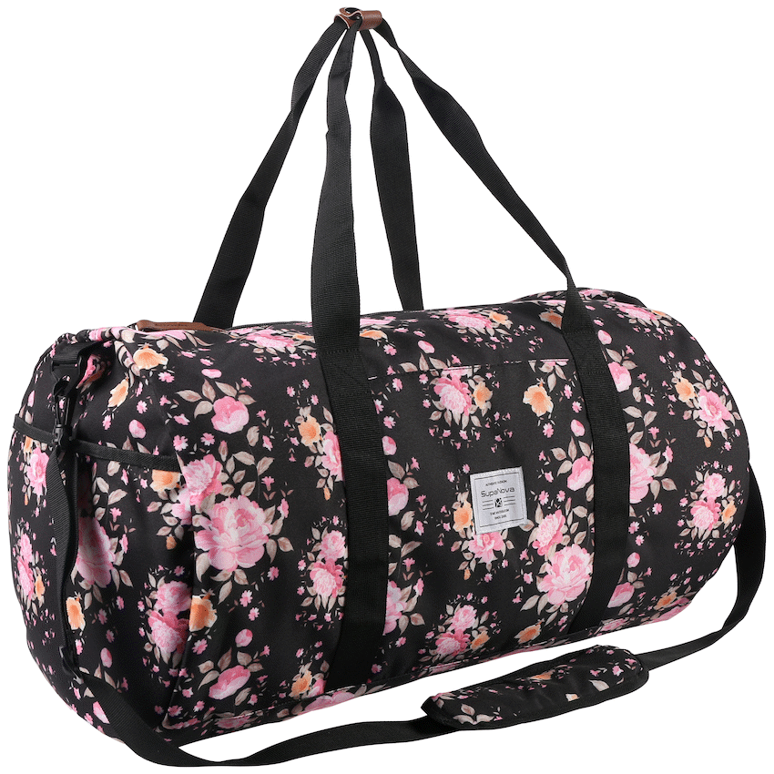 Supanova Kate Duffle Blk/Floral | SN-1003-BKFL