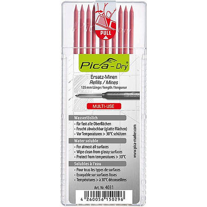 Pica Dry 10Pc Water Soluble “Multi-Use” Refill Leads, Red | PICA4031