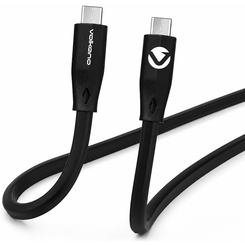 Volkano Slim Series Type-C to Type-C Cable 30W - Black (1.2m) | VK-20227-BK